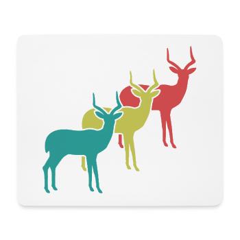 Antilopen Silhouetten Vintage - Mousepad (Querformat) - Weiß - Vorne