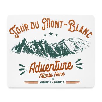 Tour du Mont-Blanc TMB Adventure Randonnée Alpes - Tapis de souris (format paysage) - blanc - Devant