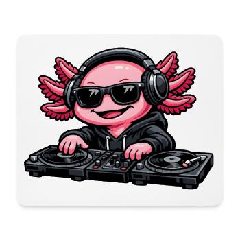 Axolotl Beats – Cute Axolotl as a DJ - Mouse Pad (horizontal) - white - Front