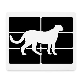 Gepard Raster Silhouette - Mousepad (Querformat) - Weiß - Vorne