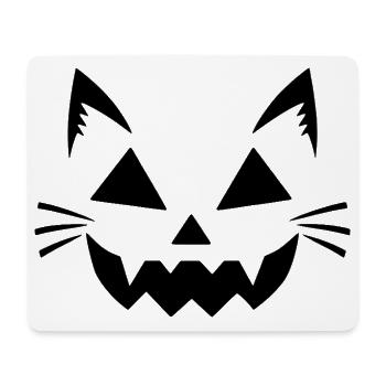 Halloween Katze – Spooky Cat Face - Mousepad (Querformat) - Weiß - Vorne