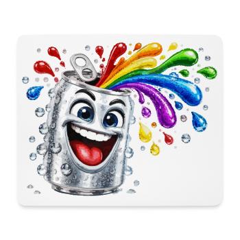 Fröhliche Farbdusche aus Dose - Mousepad (Querformat) - Weiß - Vorne