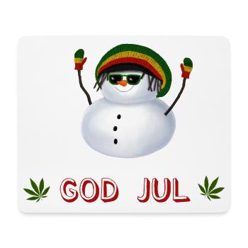 Rasta Schneemann God Jul - Schwedisch - Mousepad (Querformat) - Weiß - Vorne