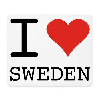 I LOVE SWEDEN Schweden - Mouse Pad (horizontal) - white - Front