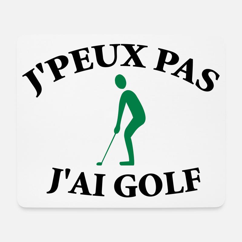 Ich kann nicht, ich habe Golf. - Mousepad (Querformat) - Weiß