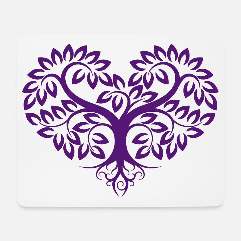 Herzbaum Lebensbaum Naturmotiv Baum des Lebens - Mousepad (Querformat) - Weiß
