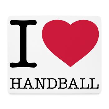 I LOVE HANDBALL Handballer - Mousepad (Querformat) - Weiß - Vorne