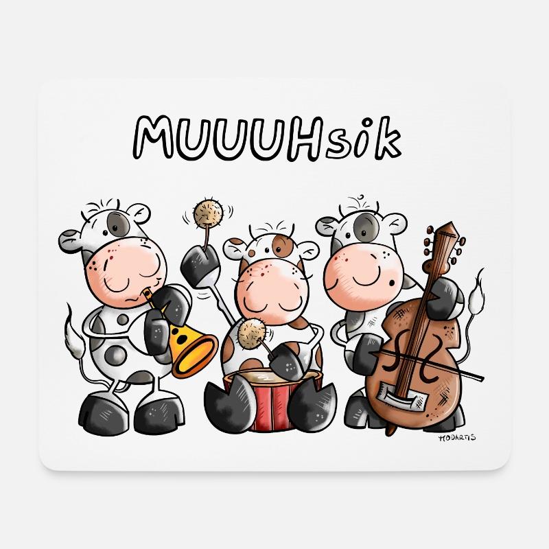 MUUUHsik Kühe - Mousepad (Querformat) - Weiß