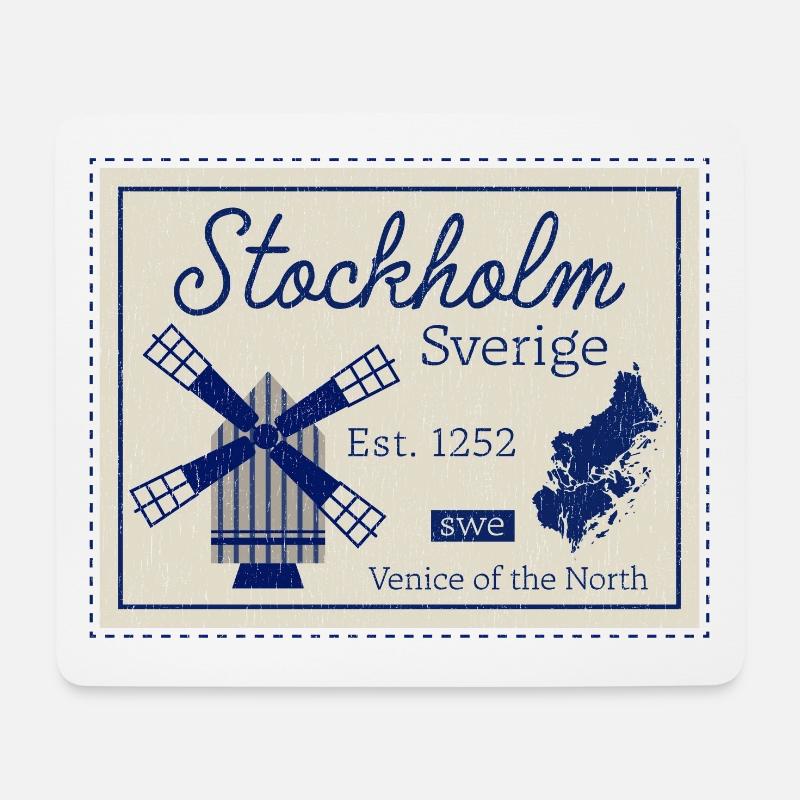 Stockholm Windmill Heritage - Mousepad (Querformat) - Weiß