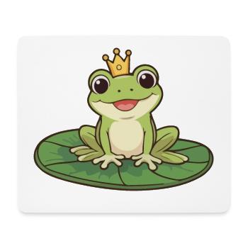 Froschkönig auf Seerose - Mousepad (Querformat) - Weiß - Vorne