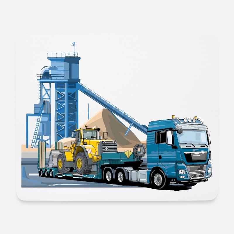 Tieflader im Kieswerk - Mousepad (Querformat) - Weiß