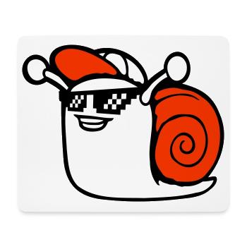 Snail Sunglasses Cute Cute Happy Cool - Mouse Pad (horizontal) - white - Front