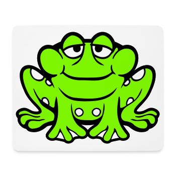 Frosch Kröte lächelt lustig sitzt Comic glücklich - Mousepad (Querformat) - Weiß - Vorne