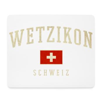 Wetzikon Schweiz Flaggenlogo - Mousepad (Querformat) - Weiß - Vorne