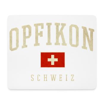 Opfikon Suisse Drapeau Vintage - Tapis de souris (format paysage) - blanc - Devant