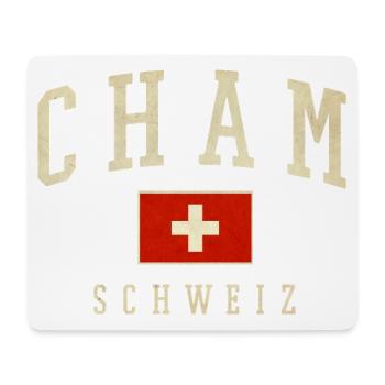 Logo vintage de CHAM SUISSE - Tapis de souris (format paysage) - blanc - Devant