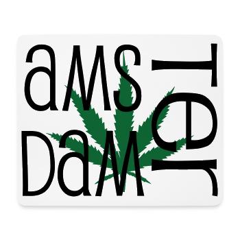 Amsterdam - Cannabis - Weed - Tapis de souris (format paysage) - blanc - Devant