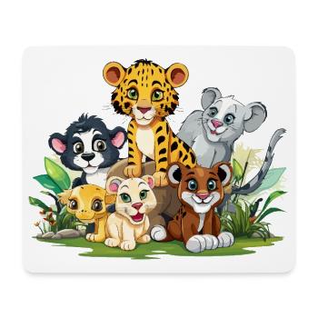 Amoureux des animaux dans la jungle - Tapis de souris (format paysage) - blanc - Devant