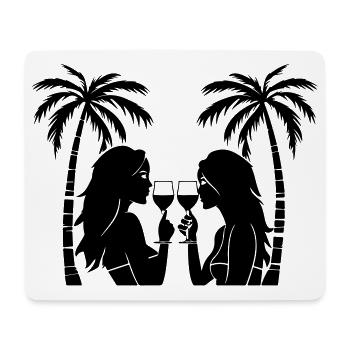 Mädels Urlaub Palmen - Mousepad (Querformat) - Weiß - Vorne