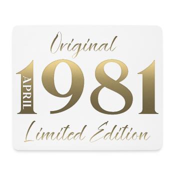 45. Geburtstag Geschenk Mann Original April 1981 - Mousepad (Querformat) - Weiß - Vorne
