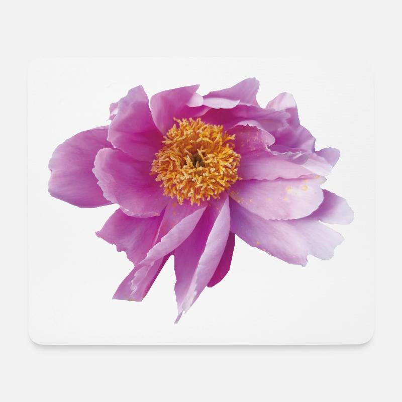 Peony_Dancing_in_Wind - Mousepad (Querformat) - Weiß