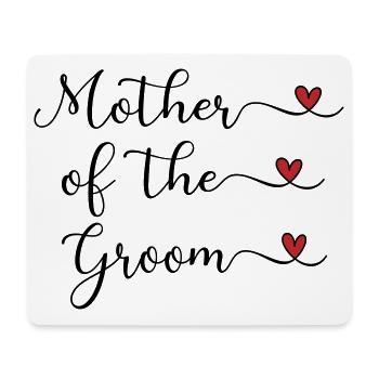 Mutter des Bräutigams süßes Logo mit Herz - Mousepad (Querformat) - Weiß - Vorne