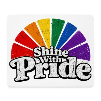 Shine With Pride LGBTQ Statement Retro CSD Fan - Mouse Pad (horizontal) - white - Front