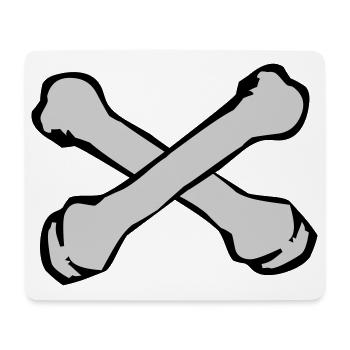 Crossing Bones Silhouette - Mouse Pad (horizontal) - white - Front