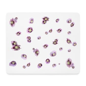 lila Mohn - Mousepad (Querformat) - Weiß - Vorne