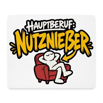 Hauptberuf Nutznießer Faulenzer - Mousepad (Querformat) - Weiß - Vorne