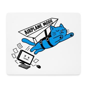 Burnout-Computer-Katzen-Flugzeugmodus - Mousepad (Querformat) - Weiß - Vorne
