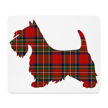 Tartan Scottie Hund | Pyrenäen-Linienlabor - Mousepad (Querformat) - Weiß - Vorne