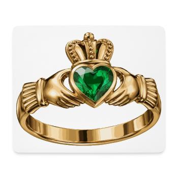 Irischer Claddagh-Ring - Mousepad (Querformat) - Weiß - Vorne