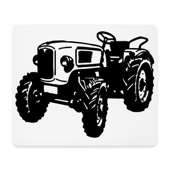 Traktor , Trecker , Landmaschine Traktoren , (25) - Mousepad (Querformat) - Weiß - Vorne