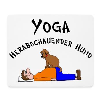 Yoga herabschauender Hund - Mousepad (Querformat) - Weiß - Vorne