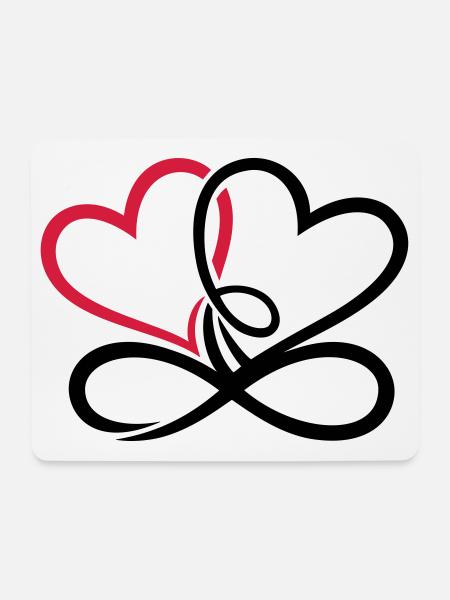 Zwei Herzen Infinite Love Unendliche Liebe - Mousepad (Querformat) - Weiß