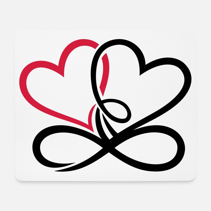 Zwei Herzen Infinite Love Unendliche Liebe - Mousepad (Querformat) - Weiß