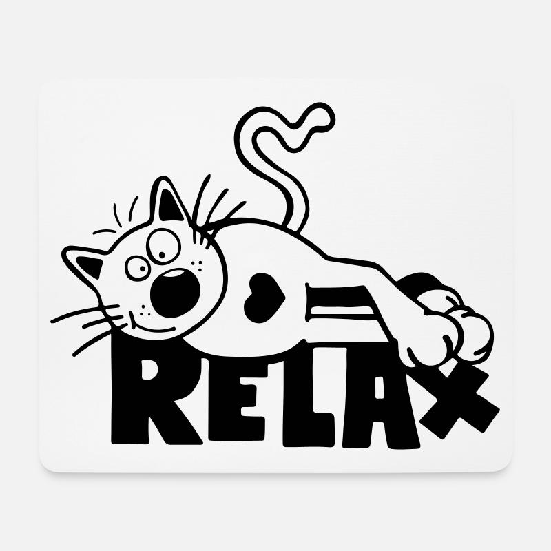 Relax Chat - Tapis de souris (format paysage) - blanc