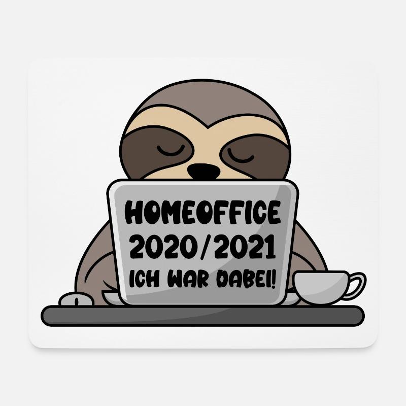 Homeoffice 2020/2021 Ich war dabei! Faultier - Mousepad (Querformat) - Weiß