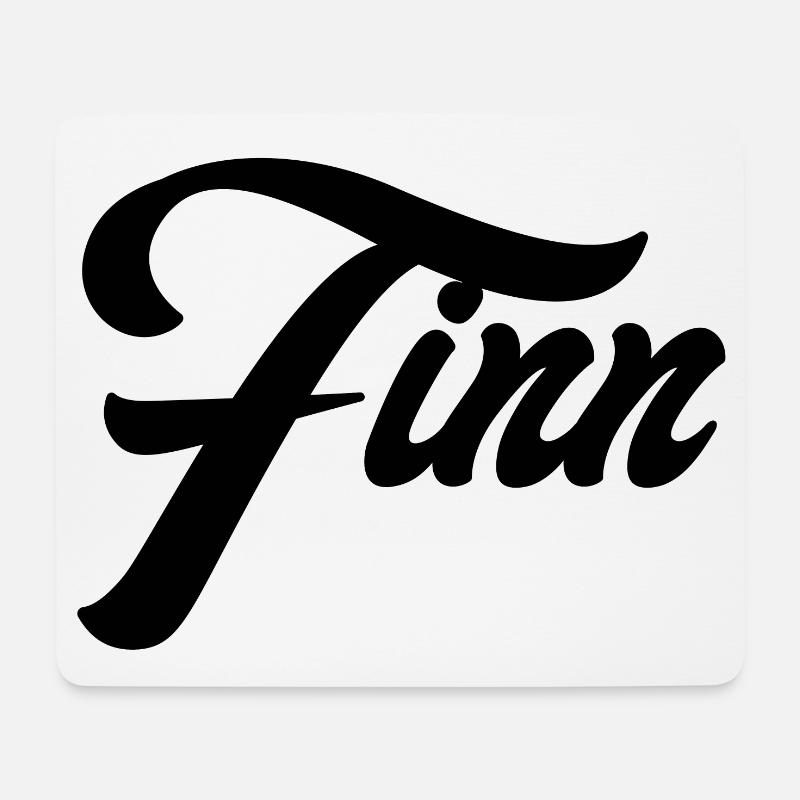 Name Finn geometrisches Muster auf Textilien - Mousepad (Querformat) - Weiß