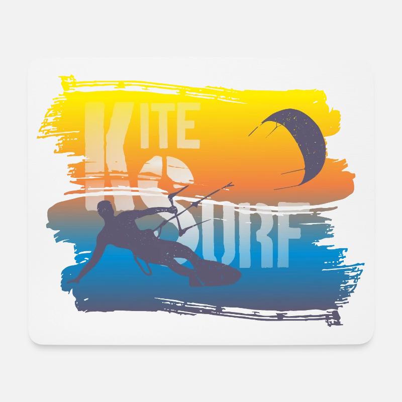 KITE SURFEN - Mousepad (Querformat) - Weiß