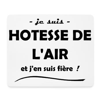 fier d être hôtesse de l air - Tapis de souris (format paysage) - blanc - Devant