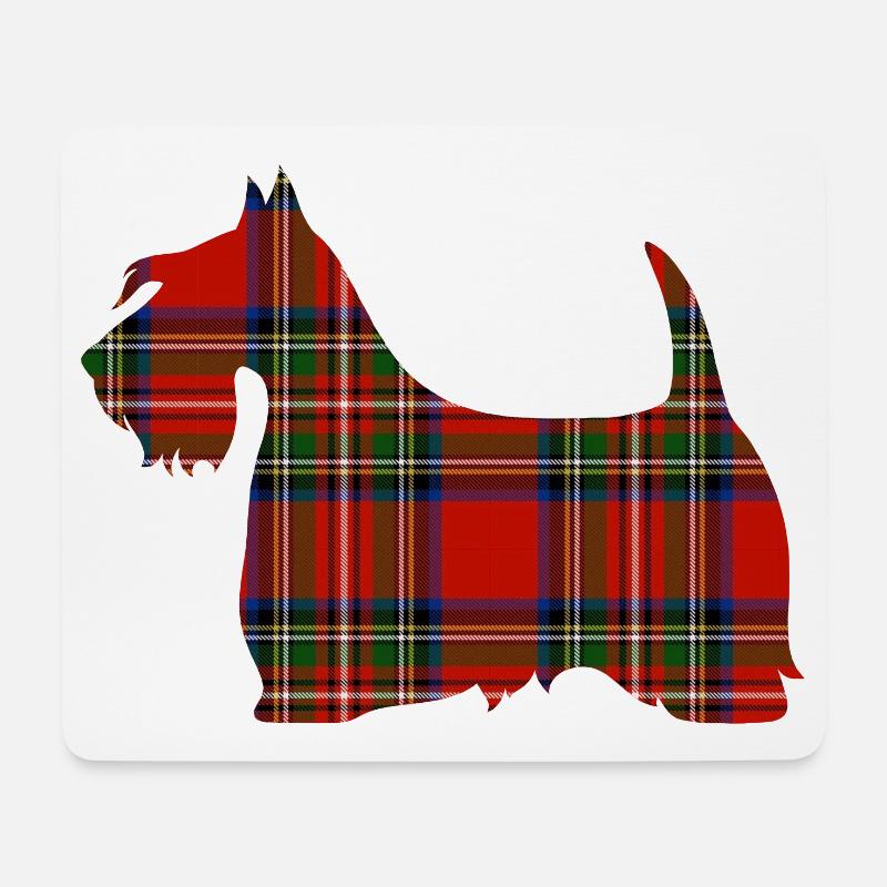 Tartan Scottie - Mousepad (Querformat) - Weiß