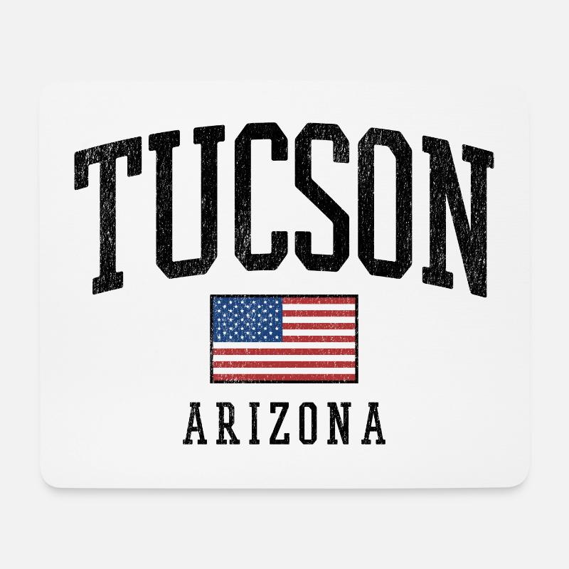 Tucson Arizona USA Design mit Flagge - Mousepad (Querformat) - Weiß