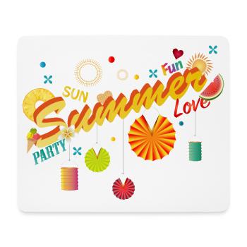 Sonne Sommer Spaß und Party im eigenen Garten - Mousepad (Querformat) - Weiß - Vorne