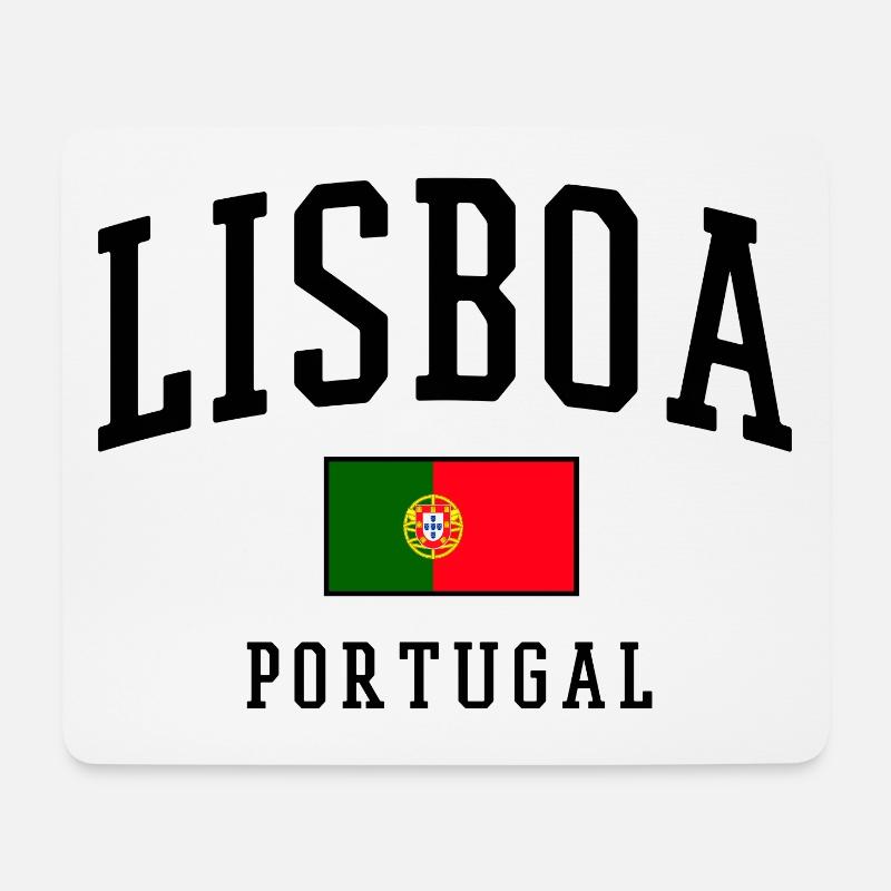 Lisboa Schriftzug mit Portugal-Flagge - Mousepad (Querformat) - Weiß