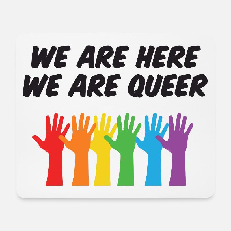 LGBT Pride Month - Wir sind hier, wir sind queer - Mousepad (Querformat) - Weiß