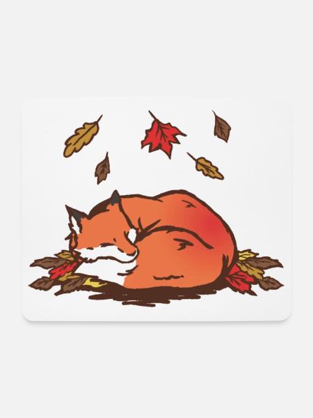 Ruhiger Herbstfuchs Illustration - Mousepad (Querformat) - Weiß