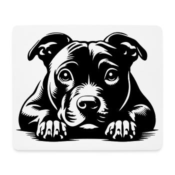 Staffordshire Bull Terrier Head with Paws - Mouse Pad (horizontal) - white - Front