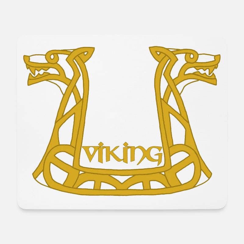 Wikinger Goldener Drache - Mousepad (Querformat) - Weiß
